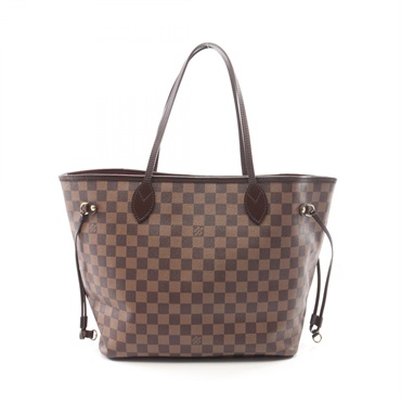 LOUIS VUITTON Neverfull MM Tote shoulder Bag N51105 leather Brown Ebene Used