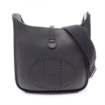 HERMES Evelyne III 3 PM Shoulder Crossbody Bag Clemence leather Black SHW Used Z