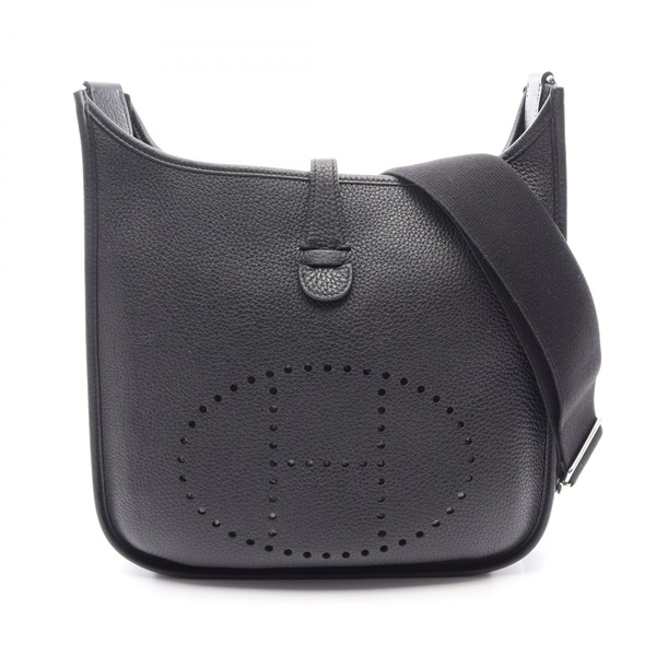 HERMES Evelyne III 3 PM Shoulder Crossbody Bag Clemence leather Black SHW Used Z