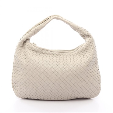 BOTTEGA VENETA Intrecciato Shoulder Bag leather White Used Women