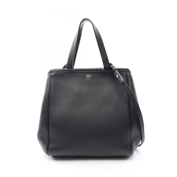 CELINE Small Foldable Cover 2WAY Tote Bag 194073 leather Black Used Women