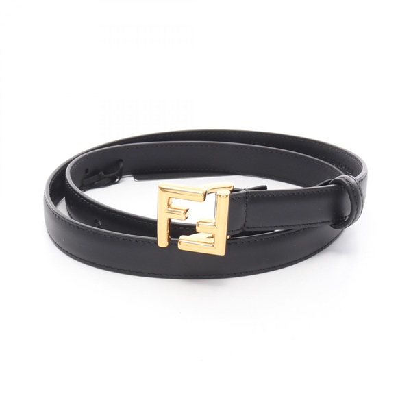 FENDI FF logo belt 8C0648AAIWF04TX80 leather Black NEW Women #80