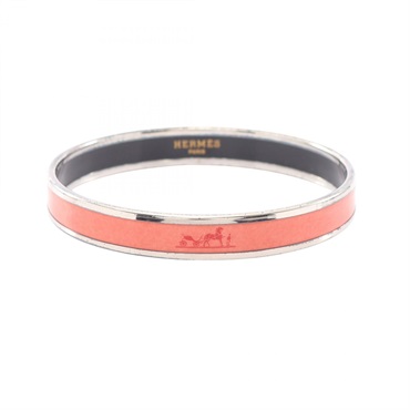 HERMES EmaillePM Bangle 200001FP metal Cloisonné Enamel SHW Pink Used Women