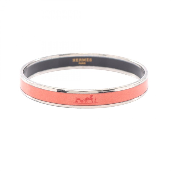 HERMES EmaillePM Bangle 200001FP metal Cloisonné Enamel SHW Pink Used Women