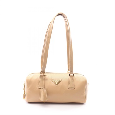 PRADA Re-Nylon Medium Top Handle Shoulder Bag 1BB127 Nylon leather Beige Used