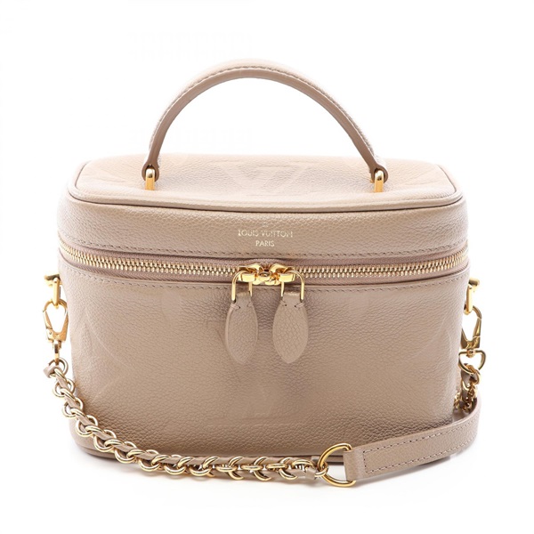 LOUIS VUITTON Vanity PM chain shoulder crossbody Handbag M45608 leather beige