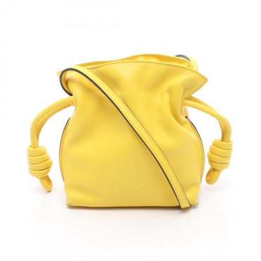 LOEWE Flamenco Clutch Mini Shoulder Crossbody Bag 261842 leather Yellow Used