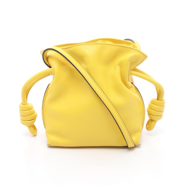 LOEWE Flamenco Clutch Mini Shoulder Crossbody Bag 261842 leather Yellow Used