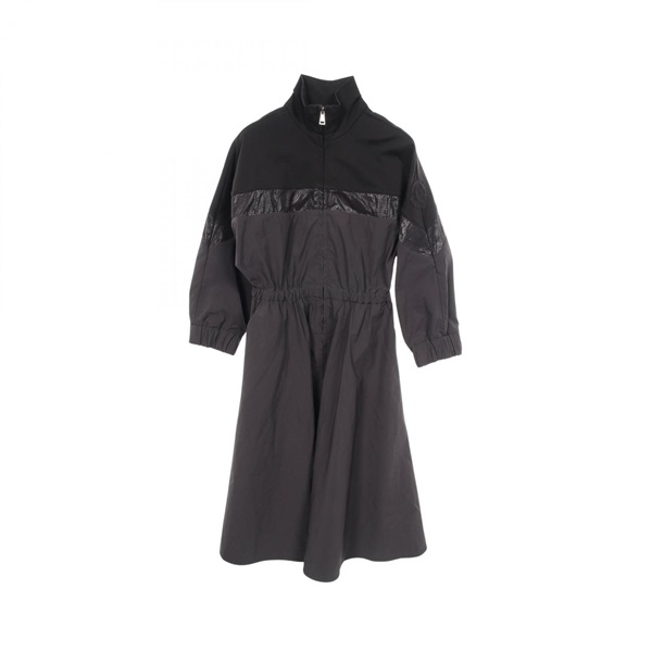 MONCLER ABITO Zip-up Dress #38 Rayon Nylon polyester Black Used Women