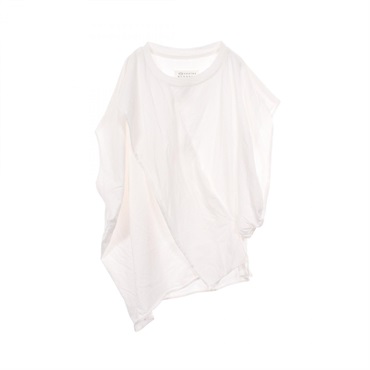 Maison Margiela Asymmetric Deformation T-shirt cotton White Used Women size S