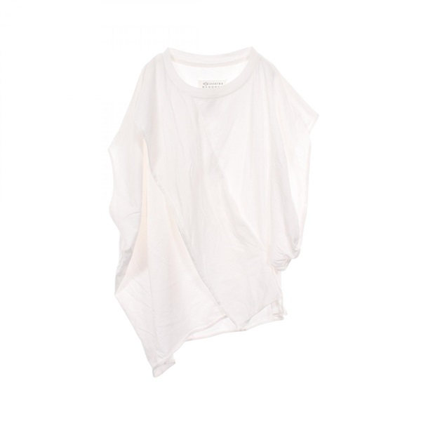 Maison Margiela Asymmetric Deformation T-shirt cotton White Used Women size S
