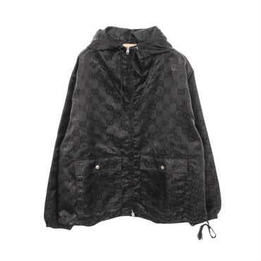 GUCCI Off the Grid GG Hooded Jacket Blouson 631105 Nylon Black Used mens size 48