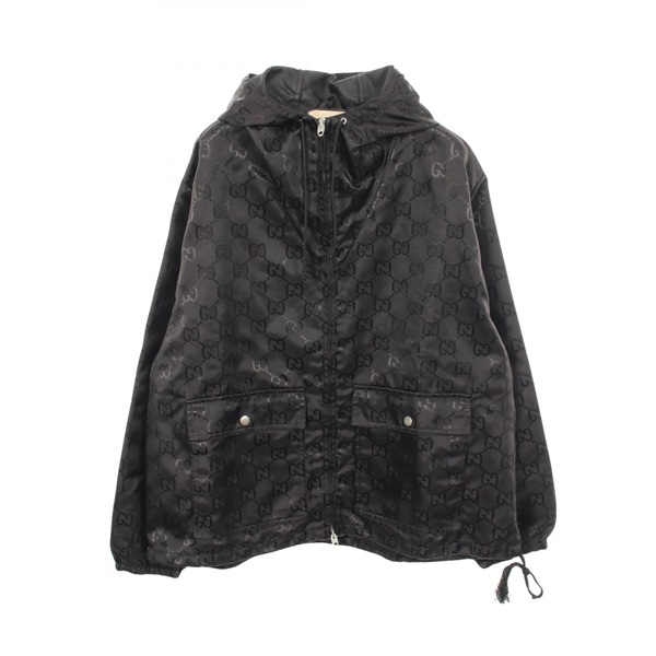 GUCCI Off the Grid GG Hooded Jacket Blouson 631105 Nylon Black Used mens size 48