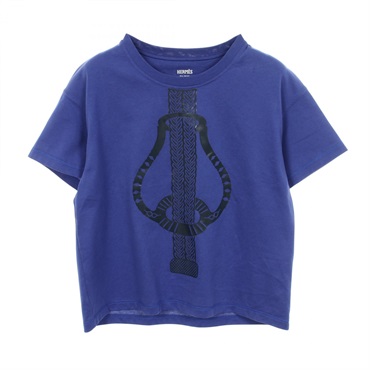 HERMES FANTAISIE D'ETRIERS Short sleeve T-shirt cotton Blue Used Women size 34
