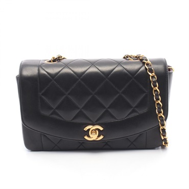 CHANEL Matelasse Diana Flap Chain Shoulder Bag A01164 Lambskin Black GHW Used