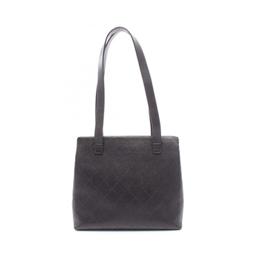 CHANEL Matelasse Tote Bag Calfskin Brown GHW Used Women CC Logo