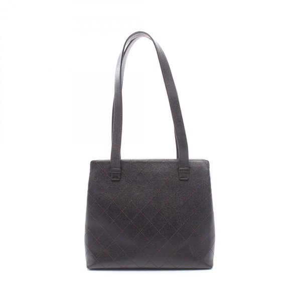 CHANEL Matelasse Tote Bag Calfskin Brown GHW Used Women CC Logo