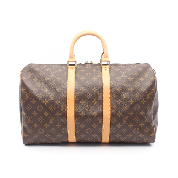 LOUIS VUITTON Keepall hand travel bag M41428 Monogram leather brown used women