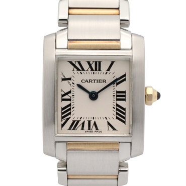 CARTIER Tank francaise SM Wrist Watch W51007Q4 Quartz 18KYG Gold SS Used Women