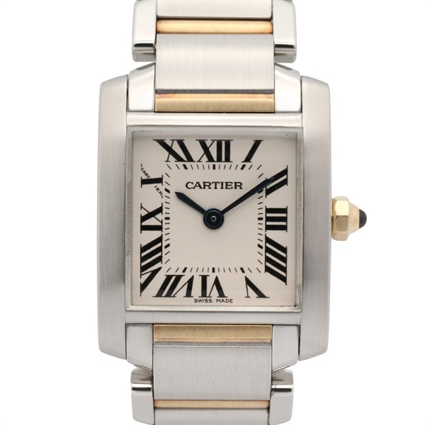 CARTIER Tank francaise SM Wrist Watch W51007Q4 Quartz 18KYG Gold SS Used Women
