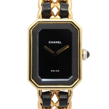 CHANEL Premiere S Wrist Watch H0001 Quartz Gold Plated leather Used Women CC