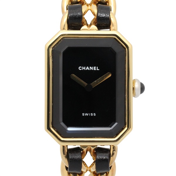 CHANEL Premiere S Wrist Watch H0001 Quartz Gold Plated leather Used Women CC