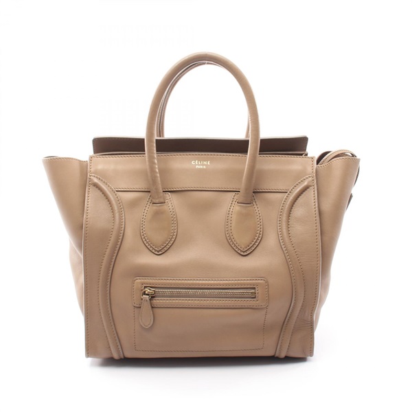 CELINE Luggage mini shopper Handbag 165213 leather Brown Used Women