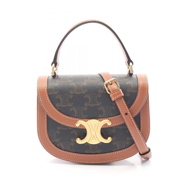 CELINE Mini Buzzas Claire Triomphe 2WAY Handbag 10K502EWU.04LU canvas Brown
