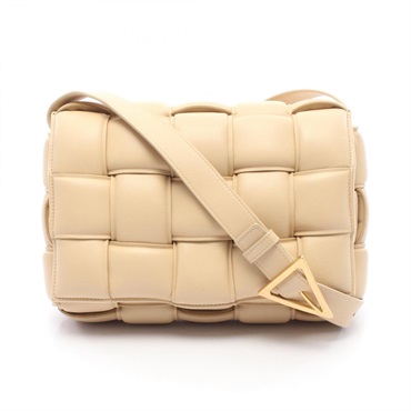 BOTTEGA VENETA Padded Cassette Intrecciato Shoulder Bag 591970 leather Beige