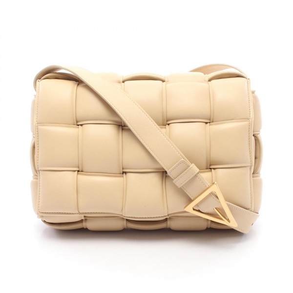 BOTTEGA VENETA Padded Cassette Intrecciato Shoulder Bag 591970 leather Beige