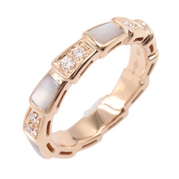 BVLGARI Serpenti Mother-of-Pearl Diamond Ring 18KPG Gold Used women US size 5