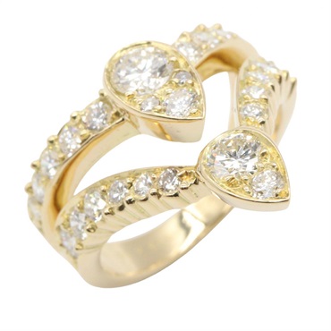Van Cleef & Arpels Diamond Ring 18KYG Yellow Gold Used Women US size #4 #47