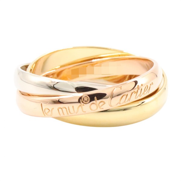 CARTIER Trinity Ring18KYG 18KPG 18KWG Three gold used US size 6 #51