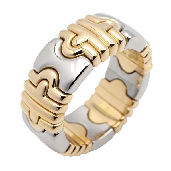 BVLGARI Parenthesi Ring 18KYG Gold Stainless Steel Used Women US size #6.25 #52