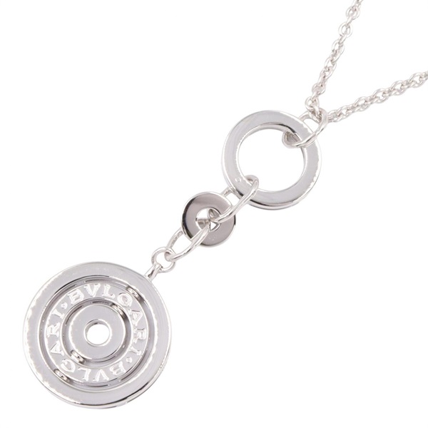BVLGARI Astrale Round Necklace Pendant 18KWG White Gold Used Women