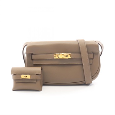 HERMES Kelly Move Shoulder Bag Swift leather Beige Marfa Used Women B GHW