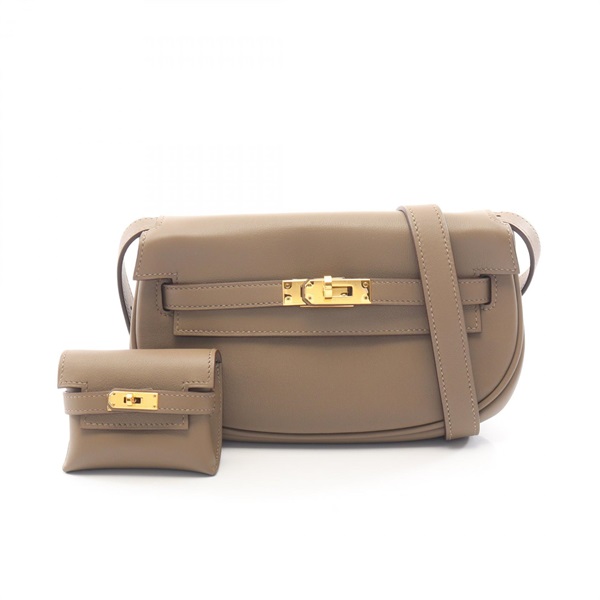 HERMES Kelly Move Shoulder Bag Swift leather Beige Marfa Used Women B GHW