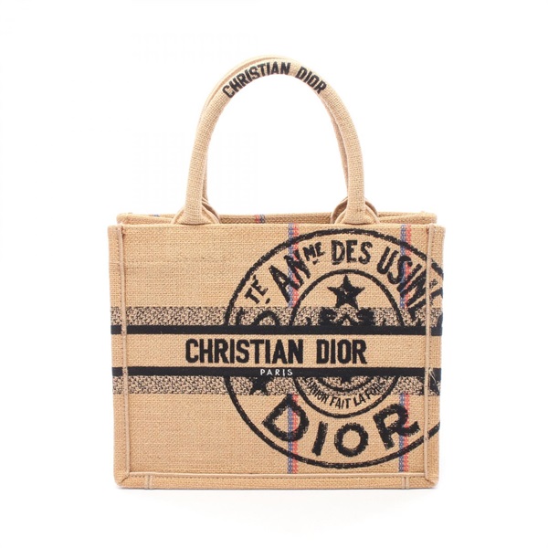 Christian Dior BOOK TOTE Small Union Tote Bag M1296ZGSB Jute Beige Multicolor