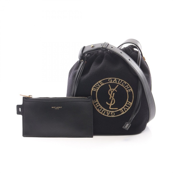 SAINT LAURENT PARIS Rive Gauche Shoulder Crossbody Bag 710261 wool leather Used