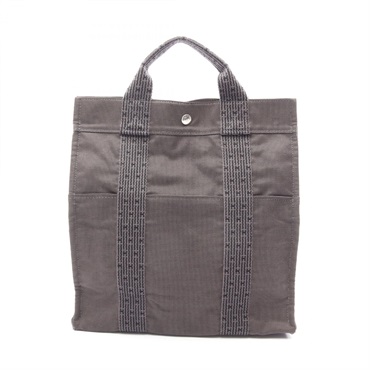 HERMES Herline Ad MM Rucksack Backpack Nylon canvas Gray Used unisex SHW