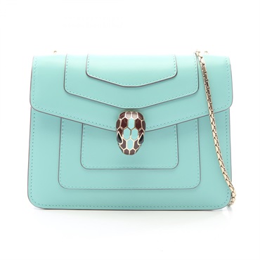BVLGARI Serpenti Forever Chain Shoulder Bag 34560 leather Blue Used Women