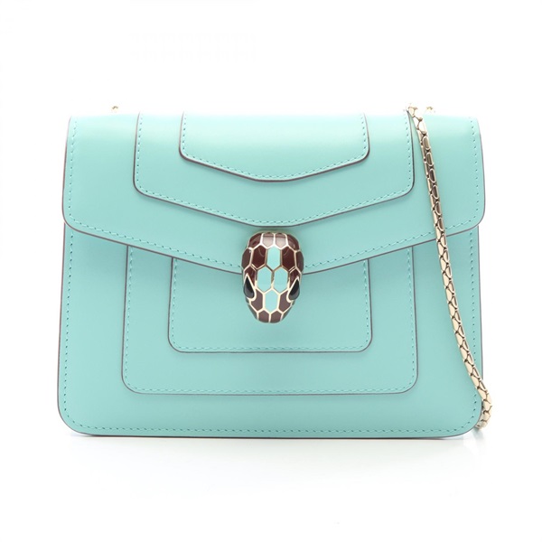 BVLGARI Serpenti Forever Chain Shoulder Bag 34560 leather Blue Used Women