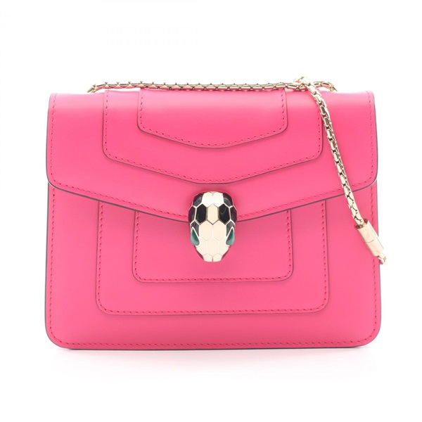BVLGARI Serpenti Forever Chain Shoulder Crossbody Bag 34560 leather Pink Used