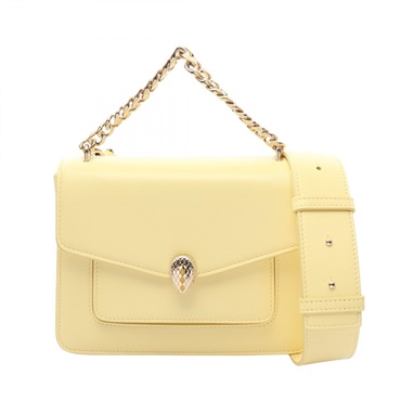 BVLGARI Serpenti Forever Shoulder Handbag leather Yellow Used Women GHW