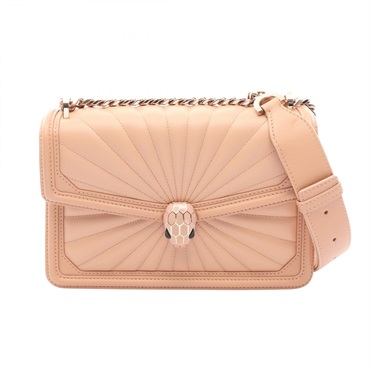 BVLGARI Serpenti Diamond Blast Chain Shoulder Bag leather Pink Used Women GHW