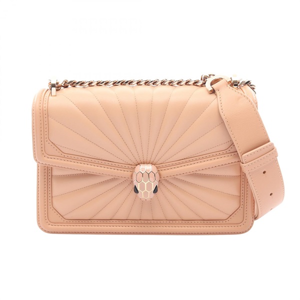 BVLGARI Serpenti Diamond Blast Chain Shoulder Bag leather Pink Used Women GHW