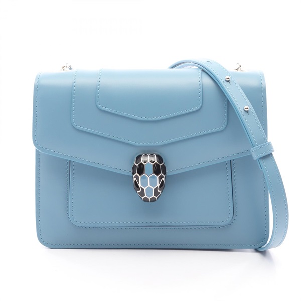 BVLGARI Serpenti Forever Crossbody Shoulder Bag 34560 leather Blue Used Women