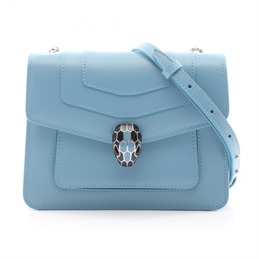 BVLGARI Serpenti Forever Crossbody Shoulder Bag 34560 leather Blue Used Women