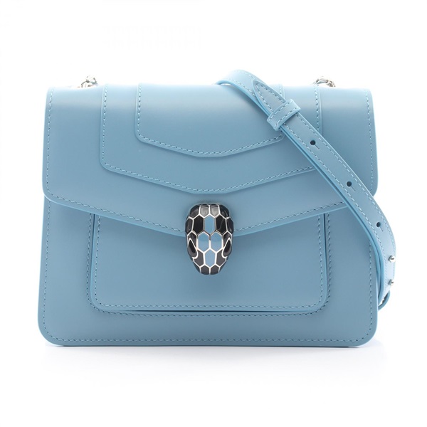 BVLGARI Serpenti Forever Crossbody Shoulder Bag 34560 leather Blue Used Women