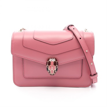 BVLGARI Serpenti Forever Shoulder Crossbody Bag 289673 leather Pink Used Women